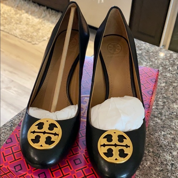 Tory Burch Shoes - New in box Tory Burch Chelsea wedge - size 8 black